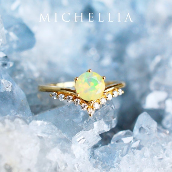 Galaxy opal engagement ring deals