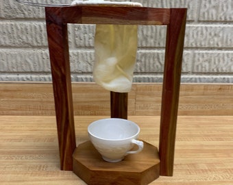 Coffee Pour Over Dripper Stand, Handmade Wooden, Costa Rican Coffe Dripper