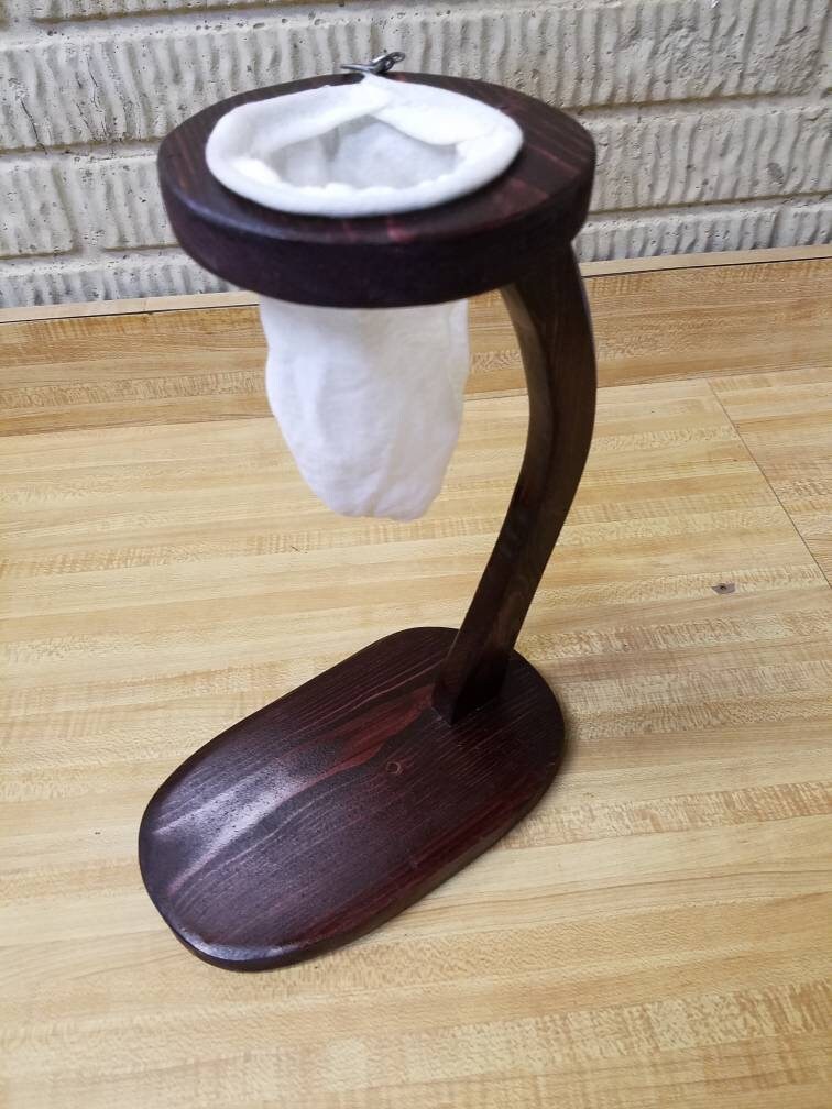 Handmade Portable Foldable Wooden Stand Coffee Maker - CHORREADOR DE CAFE -  Made with Resin and Central America Wood by a Craftsman in Costa Rica.