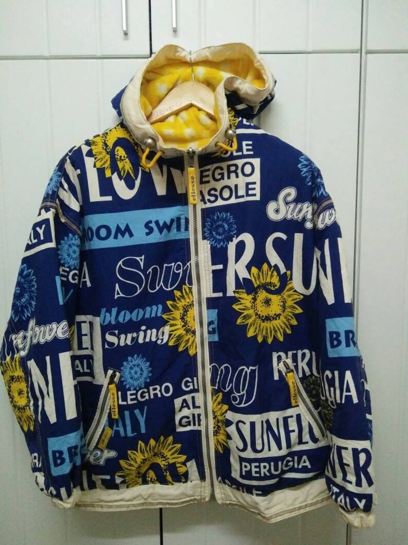 Rare Vintage ELLESSE SUNFLOWER Full 