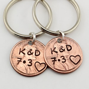 Valentines day gift for him, Lucky Penny Keychain, Boyfriend Gift, Husband Gift, Wife Gift, Girlfriend Gift, For Her, For Him, Custom