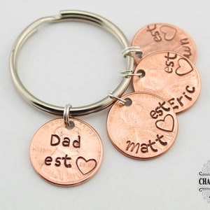 Dad Est. Penny Keychain, Dad Keychain, Dad Keychain, Fathers Day Keychain, Penny Keychain, Dad Gift, Custom Keychain, Personalized Gift