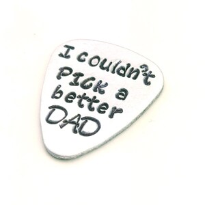 Father&#39;s Day Gift, Dad Guitar Pick, Hand Stamped Guitar Pick, Gift for music lover dad, fathers day keepsake, gift from son or daughter
