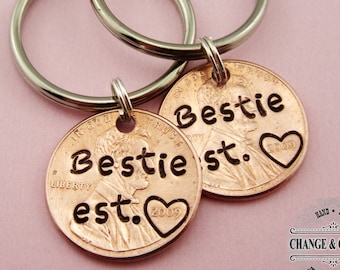 Ensemble de porte-clés Penny pour besties - Cadeau d'amitié personnalisé