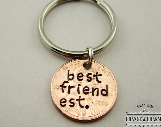 BFF Est. Custom Penny Keychain BFF Keychain BFF Gift Best Etsy