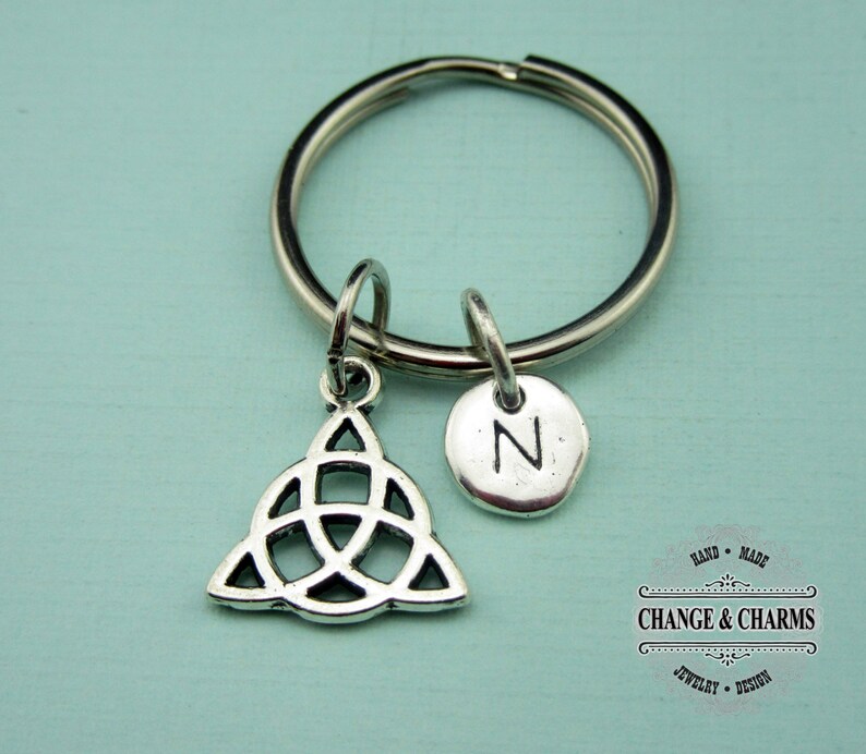 Trinity Knot Keychain Celtic Knot Charm Religious Keychain Etsy