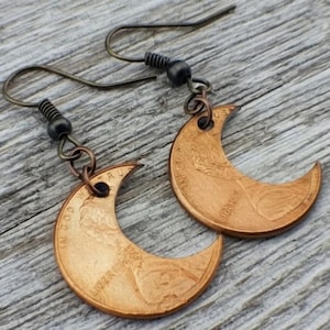 Penny Moon Earrings: Unique Handmade Lucky Jewelry