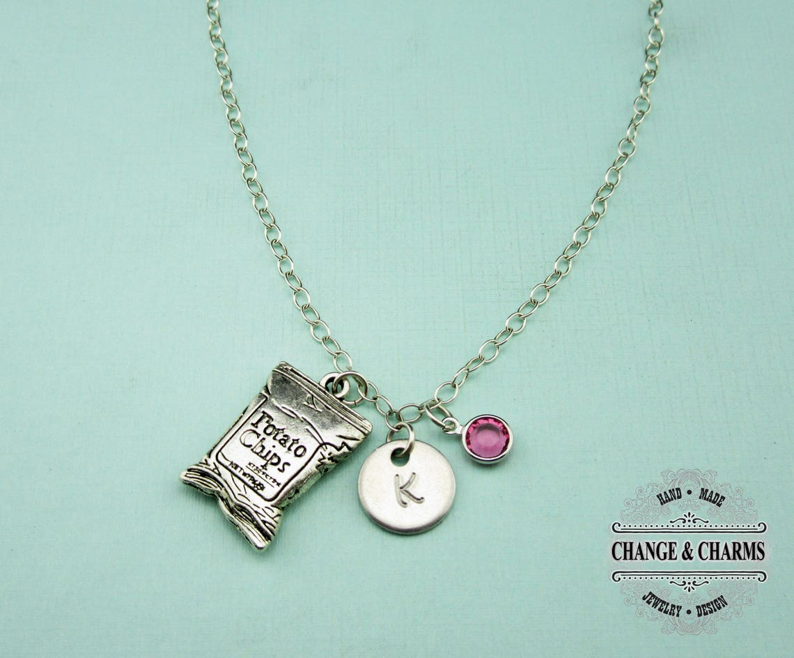 Potato Chips Charm Necklace Potato Chips Necklacepotato Etsy
