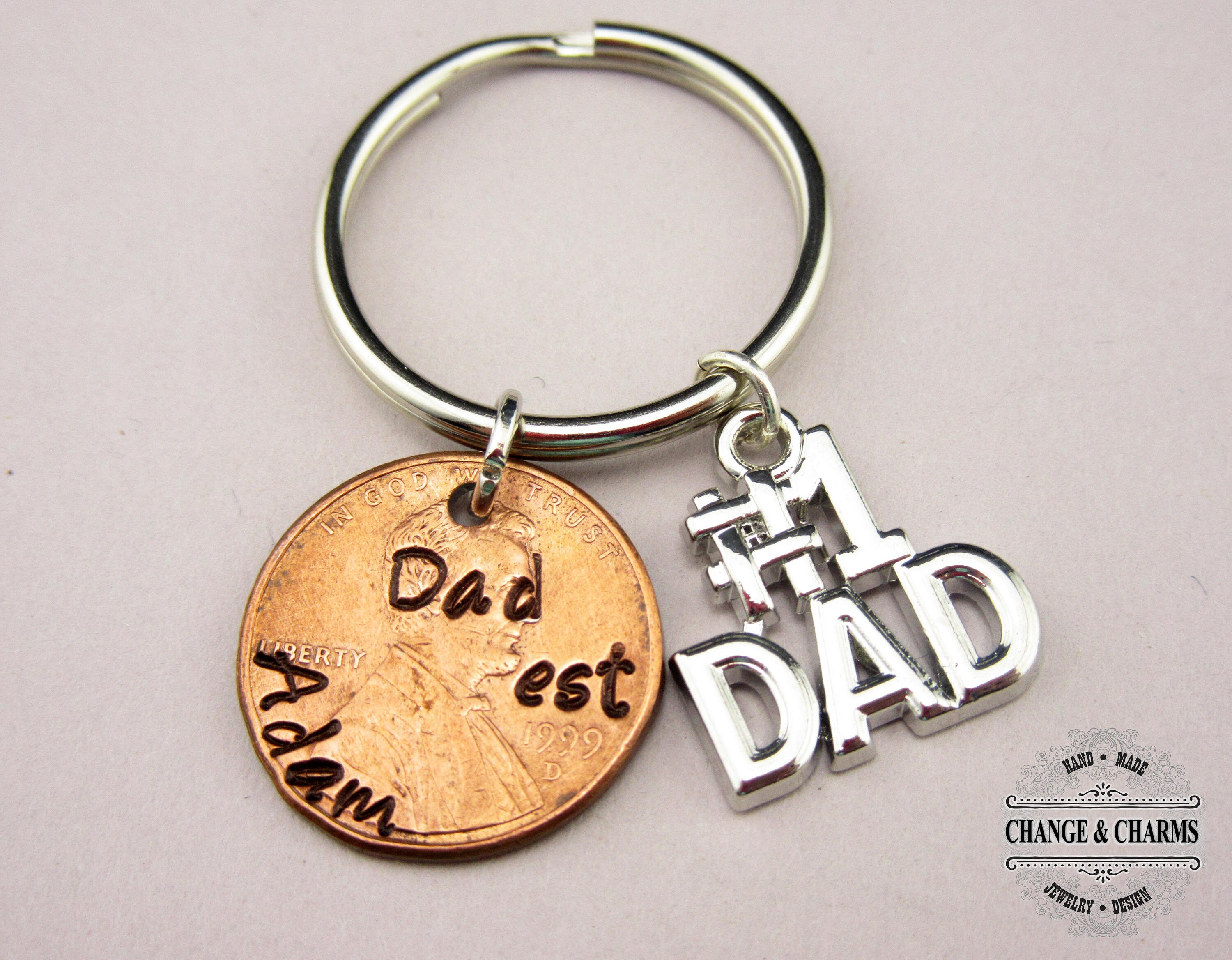 Dad Penny Keychain 1 Dad Keychain Dad Keychain Penny Etsy