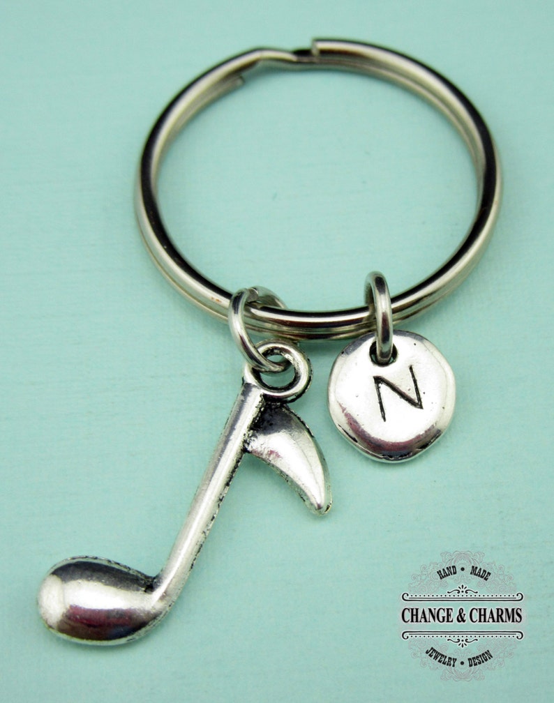 Music Note Keychain Music Keychain Note Keychain Charm Etsy