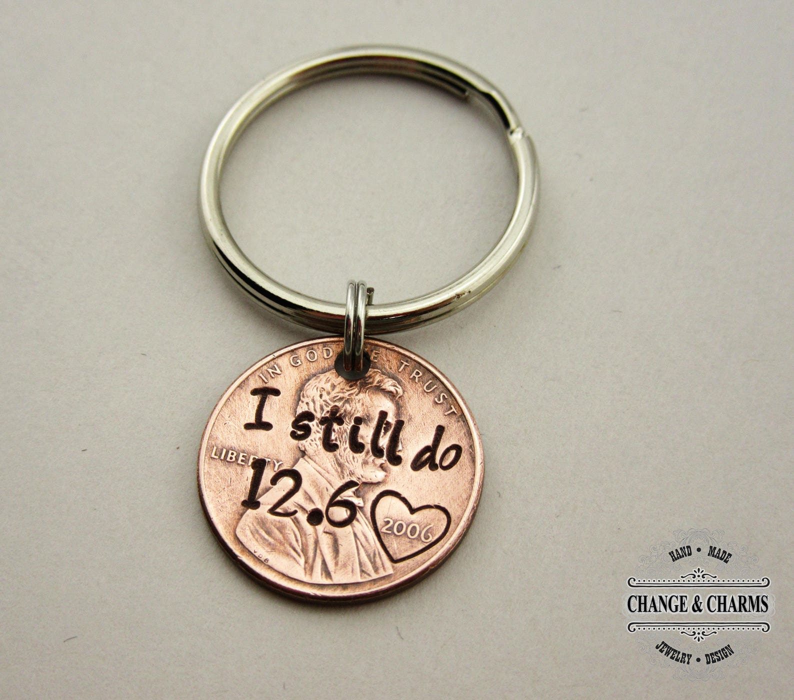 I Still Do Customized Penny Keychain Anniversary Gift Etsy