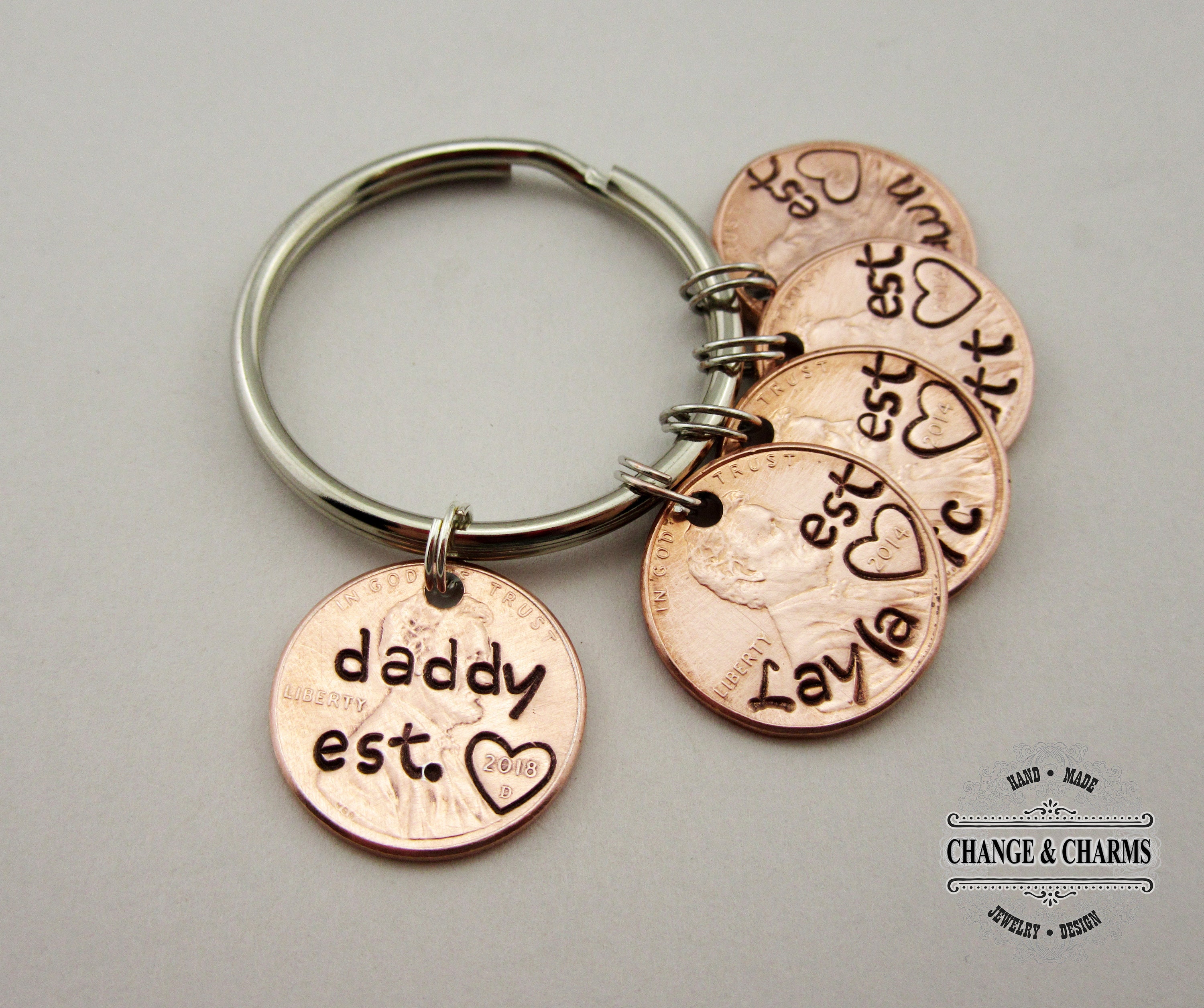Penny Keychain Fathers Day Gift Gift for Dad Personalized Dad Gift Keychain for Dad Penny