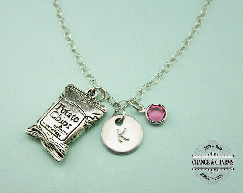 Potato Chips Charm Necklace Potato Chips Necklacepotato Etsy