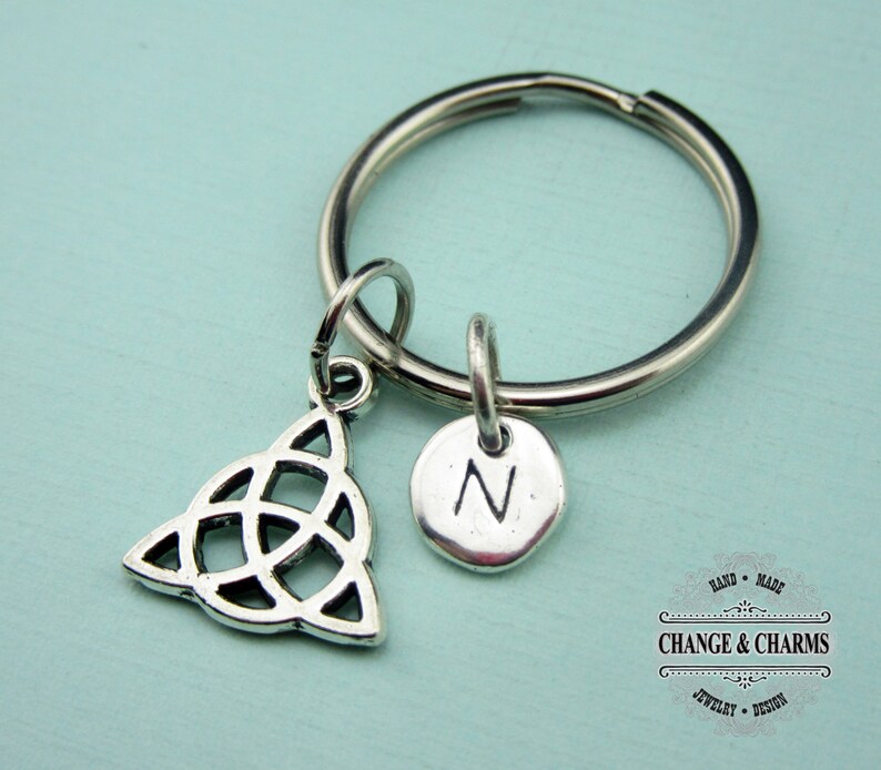 Trinity Knot Keychain Celtic Knot Charm Religious Keychain Etsy