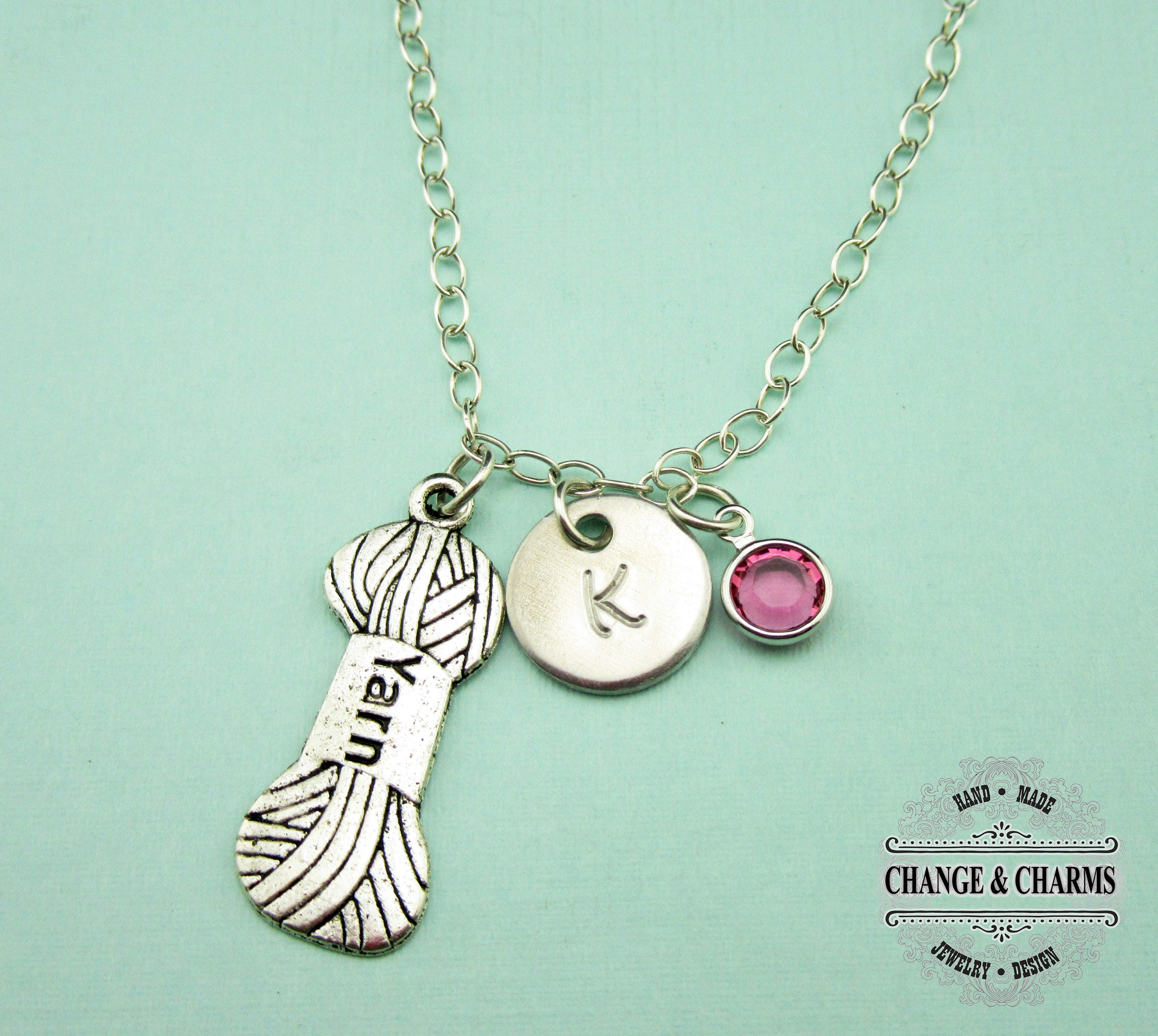 Custom Yarn Charm Necklace Yarn Necklace Yarn Charm Charm Etsy