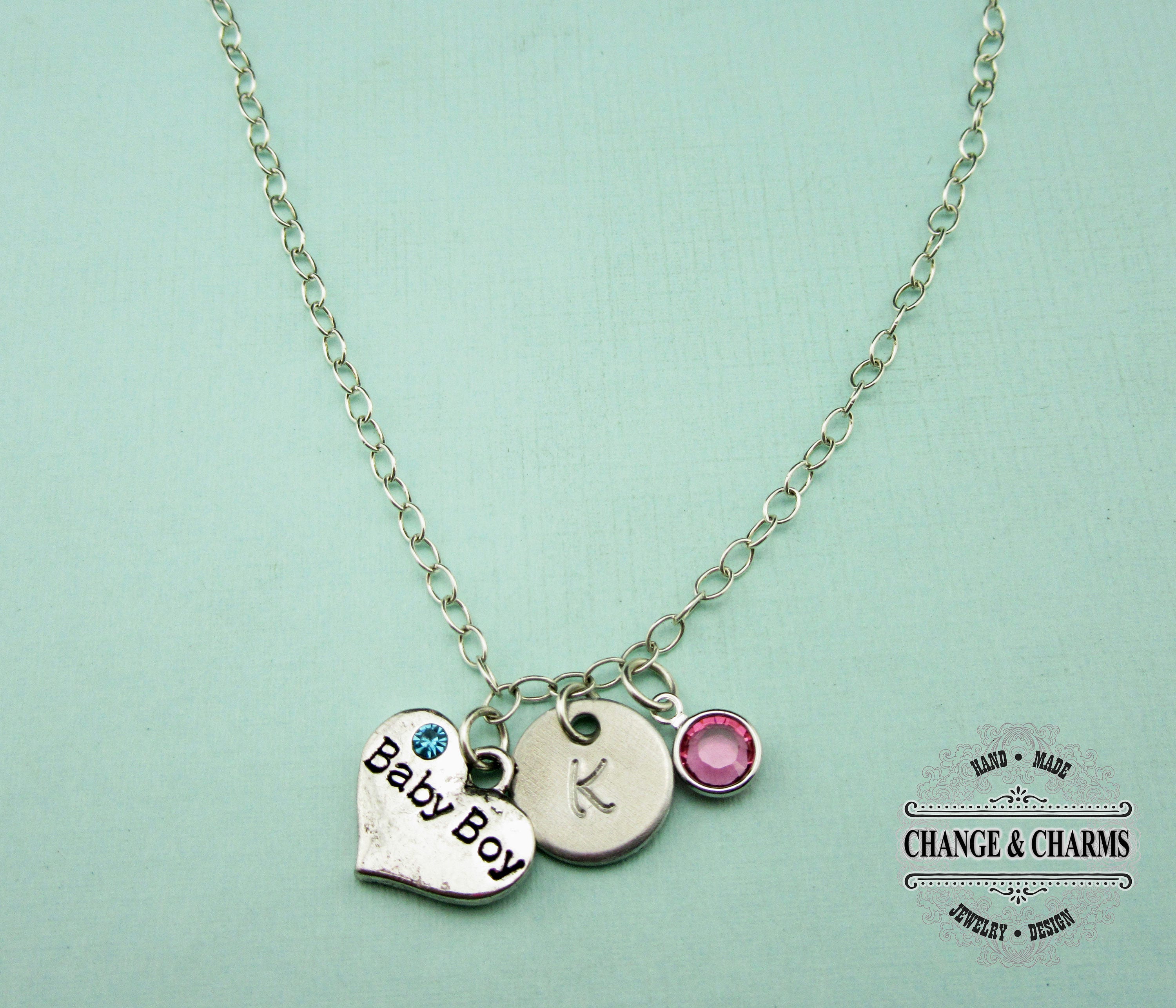 Baby Boy Charm Necklace Baby Boy Necklace Baby Shower Gift Etsy Australia