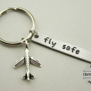 Fly Safe Keychain, Pilot Gift, Airplane Keychain, Airplane, Traveling Keychain, Fly Safe, Keychain, Gift for Flight Attendant, Travel