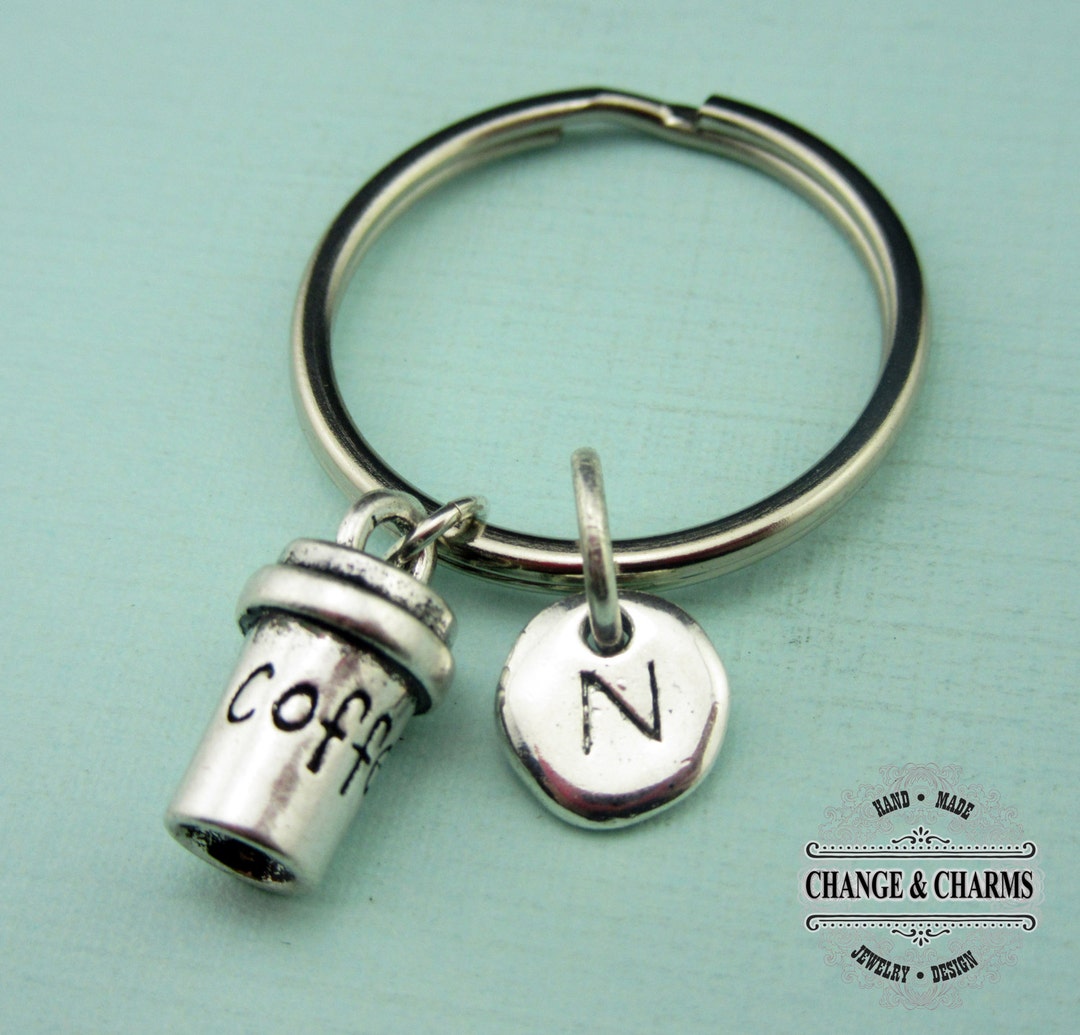 Coffee Cup Keychain Coffee Keychain Coffee Cup Charm Etsy