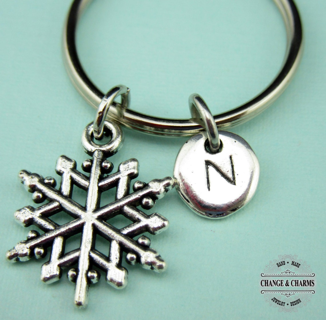 Snowflake Keychain Snowflake Charm Snowflake Winter Etsy