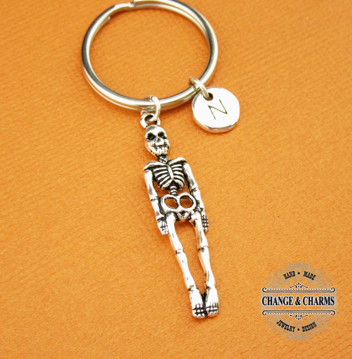 Skeleton Keychain Skeleton Skull Keychain Halloween Etsy