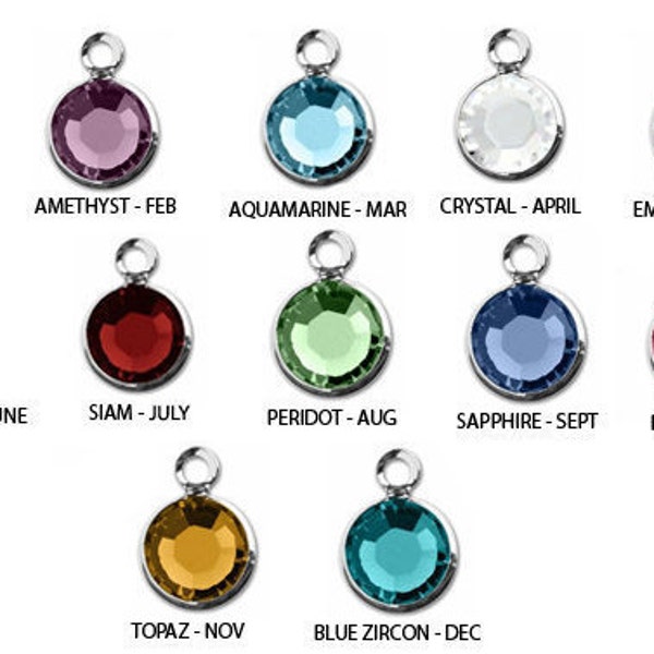 Add a Birthstone Charm, Birthstone Charm, Birthstone, Add On