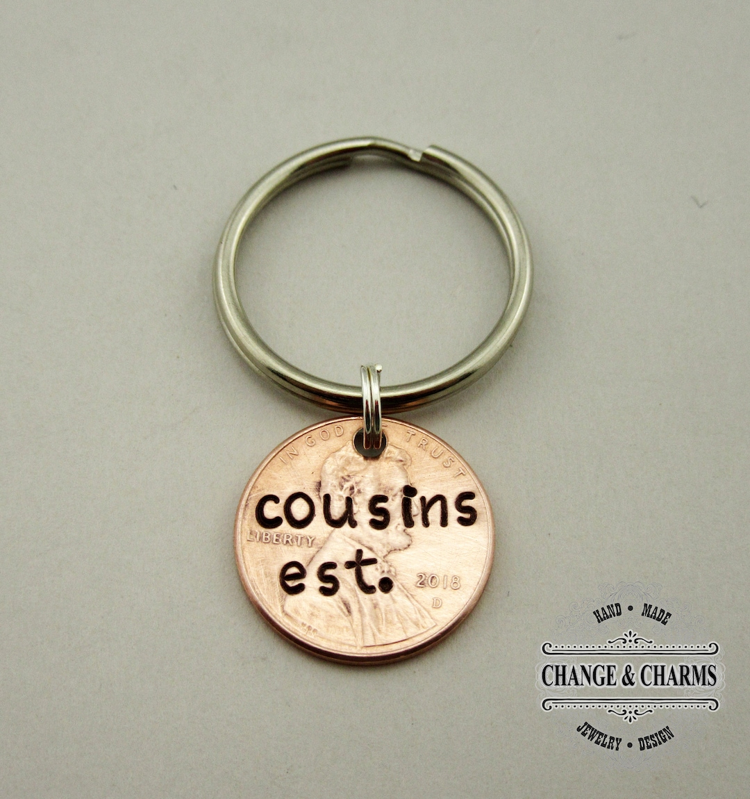 Cousins Est. Penny Keychain Cousin Keychain Gift for Cousin Etsy