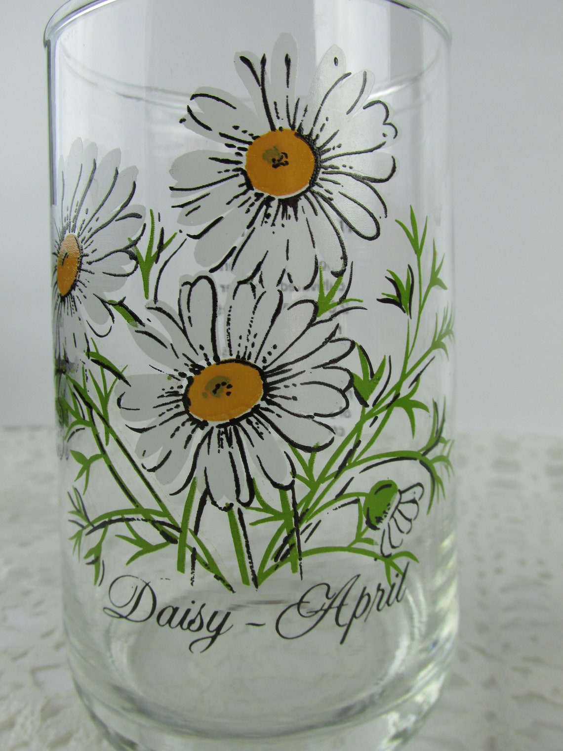 Vintage Flower Of The Month Drinking Glasses Birth Month Etsy