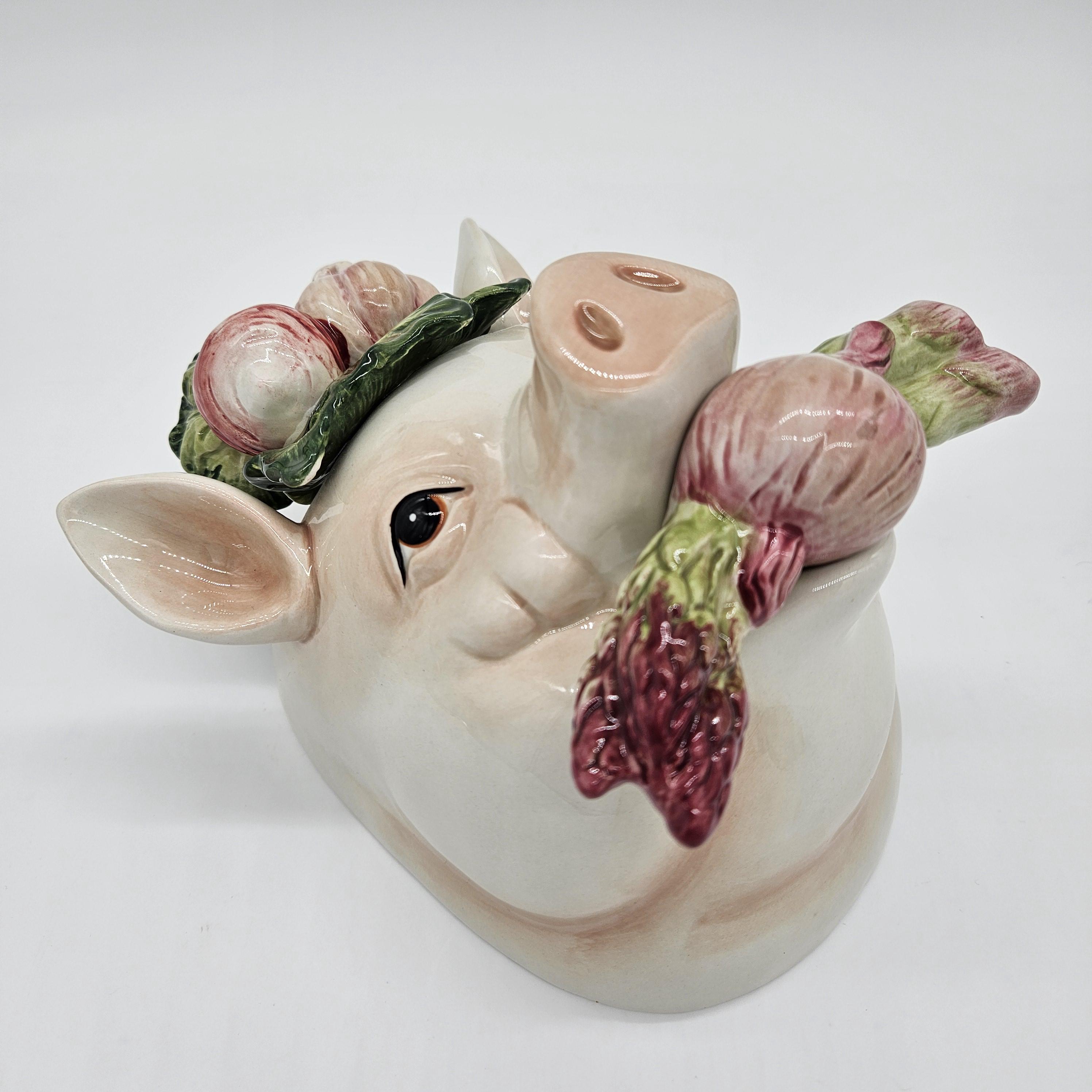 RESERVED FOR SAM Vintage Fitz and Floyd Ceramic French Market Pig