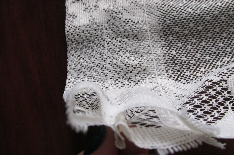 Kitchen Curtains 3 Panel Small Window Scalloped Curtain Sheer Curtains White Lace Valence Vintage Lace Curtains Floral Lace Fabric