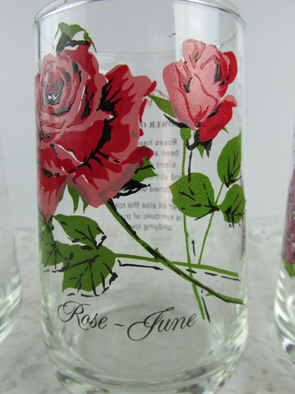 Vintage Flower Of The Month Drinking Glasses Birth Month Etsy