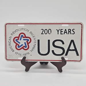 American Revolution Bicentennial License Plate 1776 1976