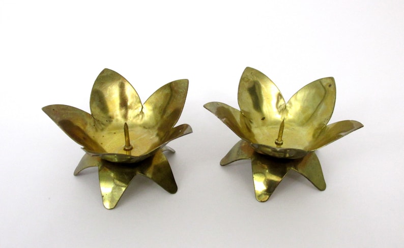 Small Vintage Candlestick Holders Made In West Germany Set of 2 Tiny Flower Candle Holders for Small Tapered Candles