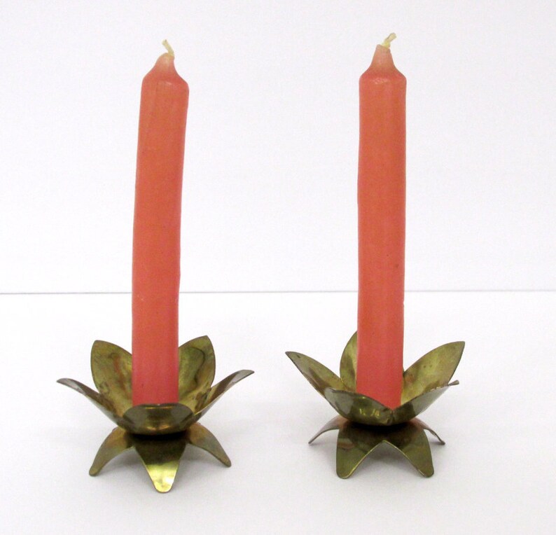 Small Vintage Candlestick Holders Made In West Germany Set of 2 Tiny Flower Candle Holders for Small Tapered Candles