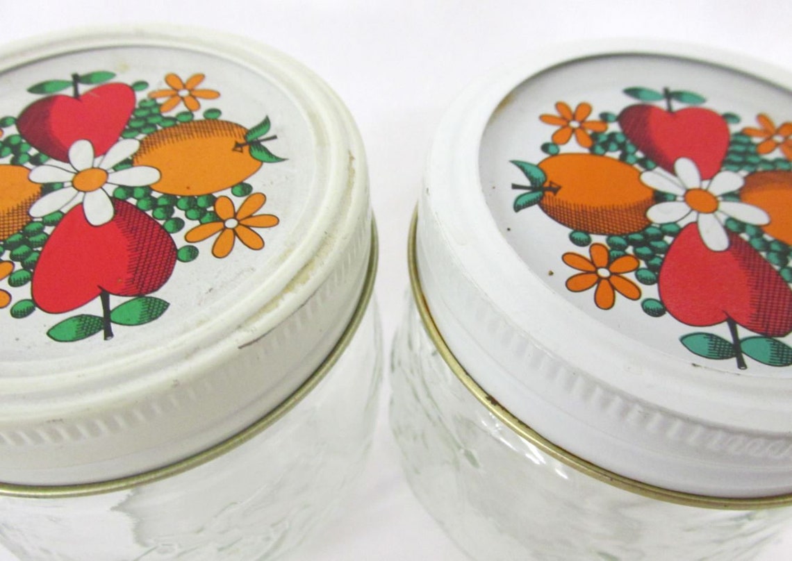 2 Vintage Kerr Glass Jelly Jars Tin Lid Small 8 oz. Embossed Etsy