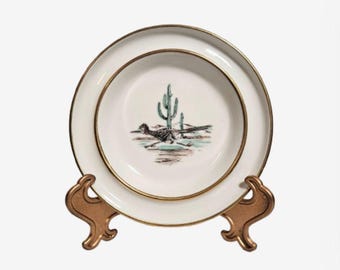 Vintage 1950s Arizona Roadrunner Plate by Delano Studios