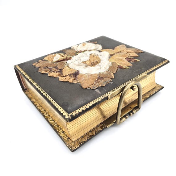 アンティーク雑貨 French Leather Album. Antique French Victorian Leather Photo Album With Brass Clasp - Etsy