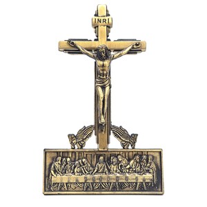 Vintage Last Supper Crucifix Tabletop Cross