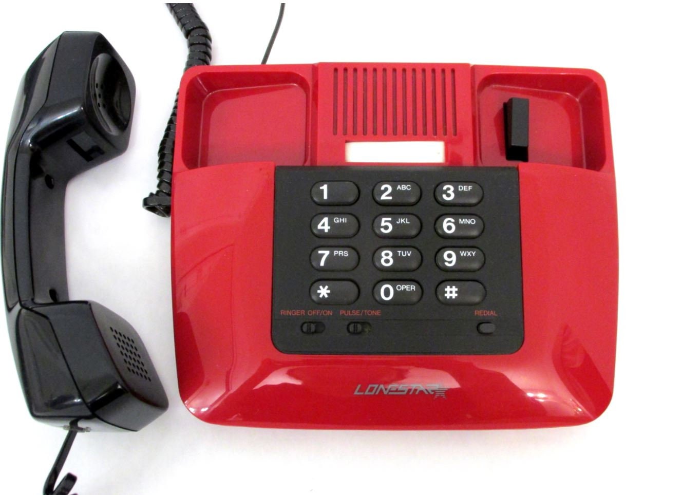 Vintage Red & Black Push Button Landline Phone Untested Etsy