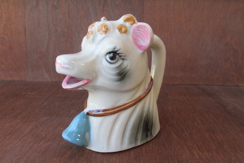 Vintage Ceramic Cow Creamer Hand Painted Made in Japan Etsy