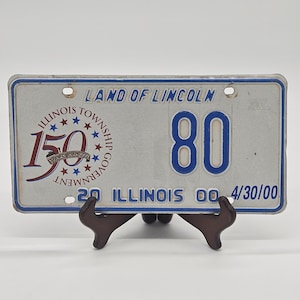 Vintage Illinois License Plate 150 Years Illinois Township Government 1850 - 2000