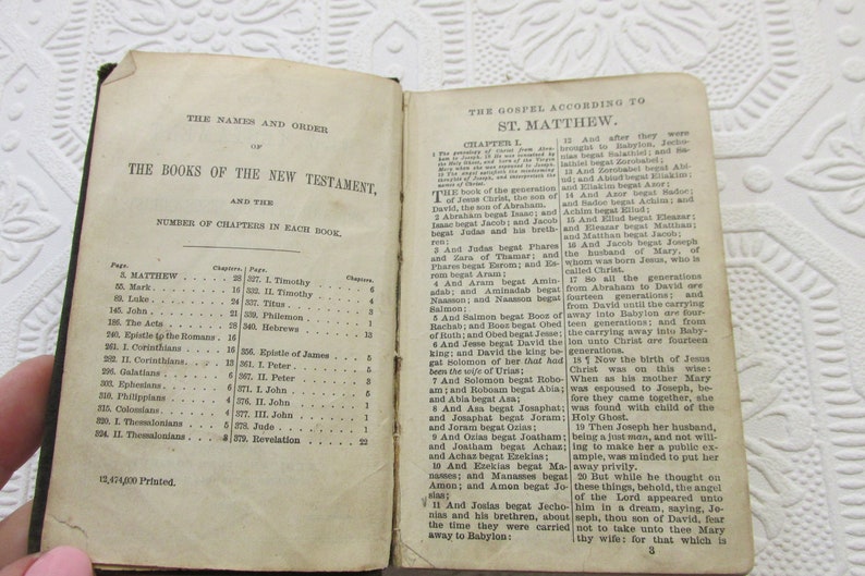 Antique 1896 New Testament Bible Old Pocket Bible American Etsy