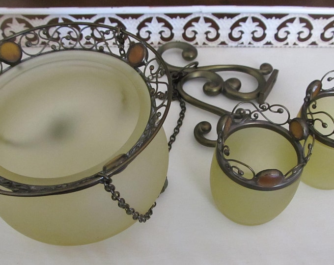 Vintage Partylite Candle Holder Hanging Candle Lamp Yellow Etsy