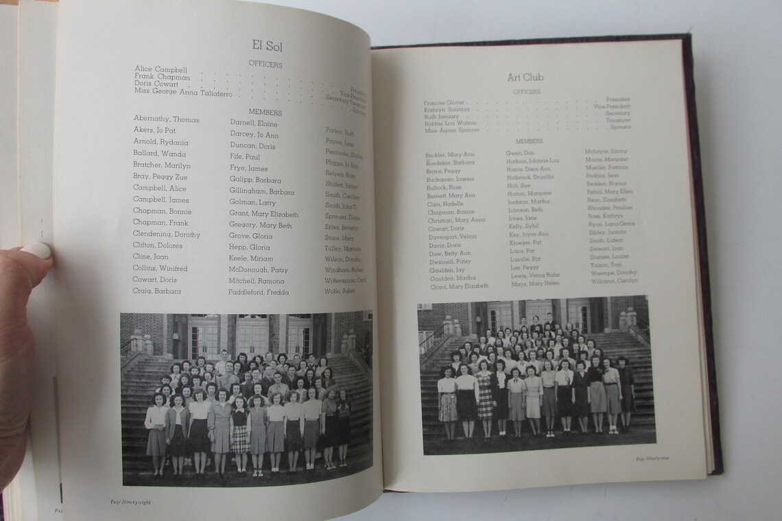 1940s Vintage Yearbooks High School Yearbooks Sunset High Etsy
