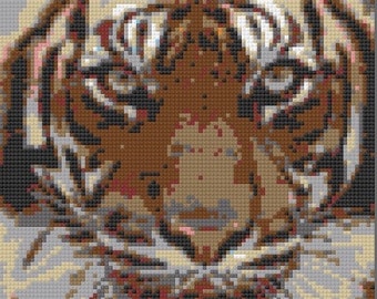 Lego Tiger Mosaic Portrait
