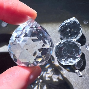 Glazen kristallen raamhanger 3 cm, kristallen bol 30 mm, glazen bol raamhanger, prismabol