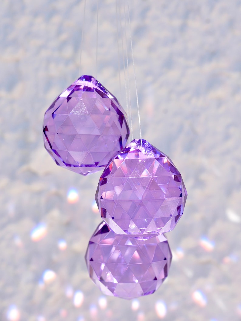 Purple Rainbow Suncatcher 40mm Glass Prisma Etsy