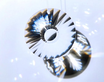 Atrapasueños de cristal arcoíris de 45 mm para ventana. Cristal de cristal para colgar en la decoración de ventanas.