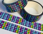 STAINED GLASS BASKETWEAVE Washi Tape 1 Roll For Planners Scrapbook Memory Keeping Art Junk Bullet Travel Journal Notebook Mixed Media Crafts