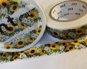 SUNFLOWER GARLAND MT Autumn Floral Washi Tape - 1 Roll or Sample For Planning, Scrapbooking Art Travel Bullet Journaling and Mixed Media