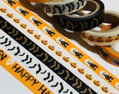BATS HAUNTED HOUSES Happy Halloween Washi Tapes 5 Rolls 10mm x 5m (16 Feet) Each